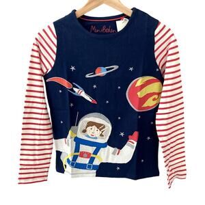 Mini Boden NEW Astronaut Outer Space Applique Long Sleeve Tee - 11-12